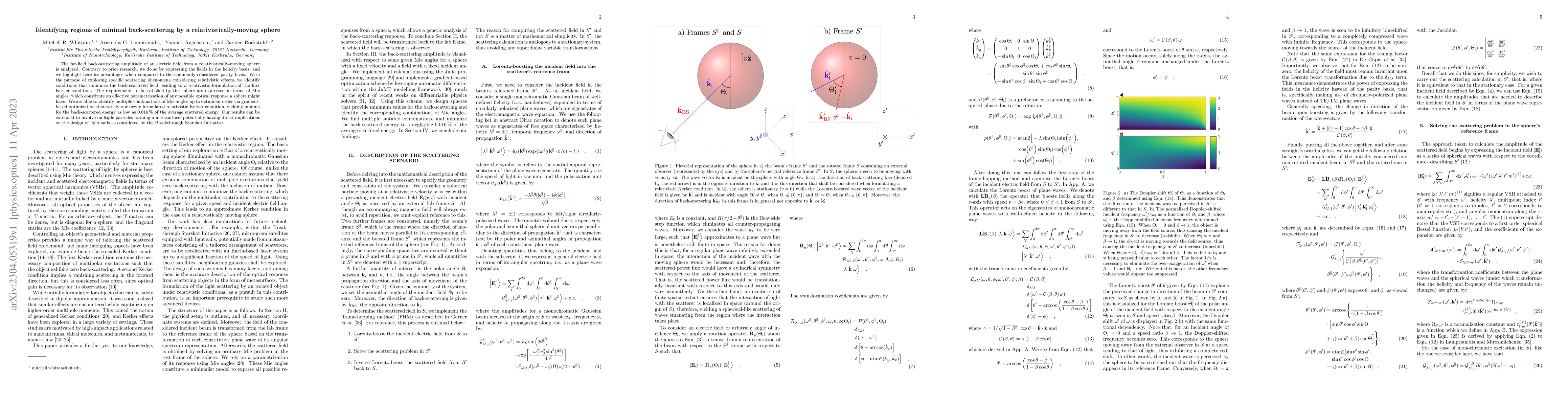 Thumbnail for Identifying regions of minimal back-scattering by a
  relativistically-moving sphere