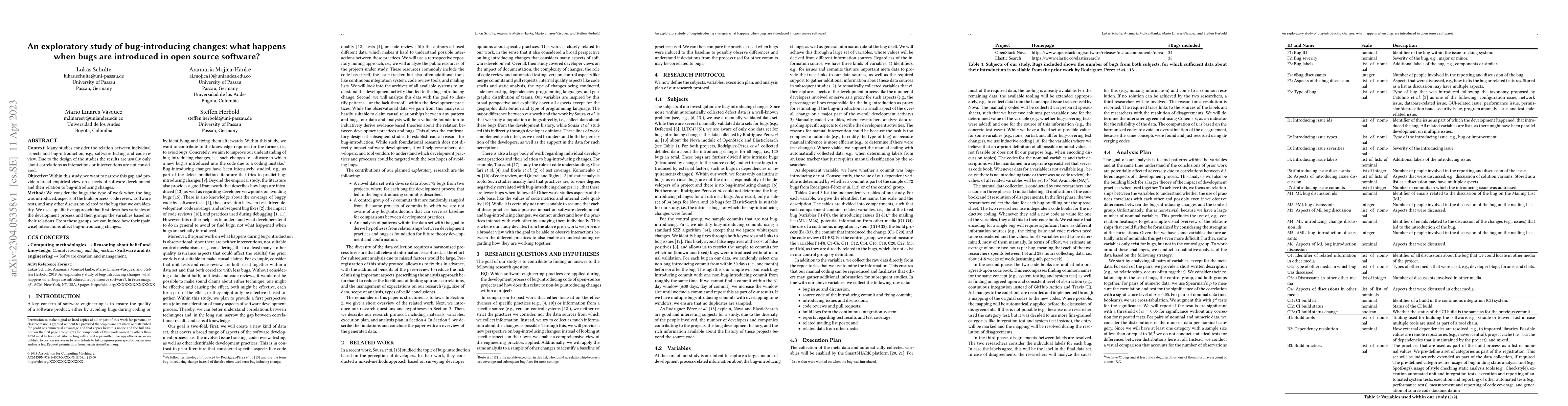 Thumbnail for An exploratory study of bug-introducing changes: what happens when bugs
  are introduced in open source software?