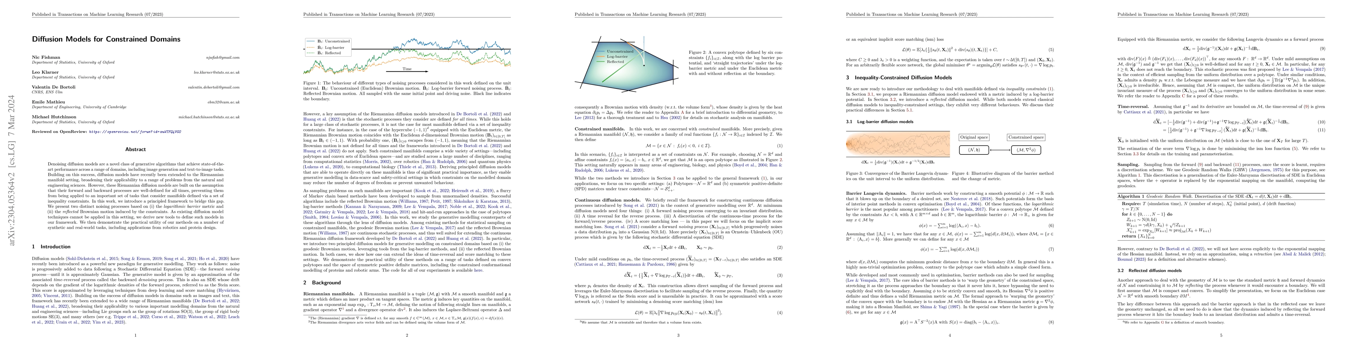 Thumbnail for Diffusion Models for Constrained Domains