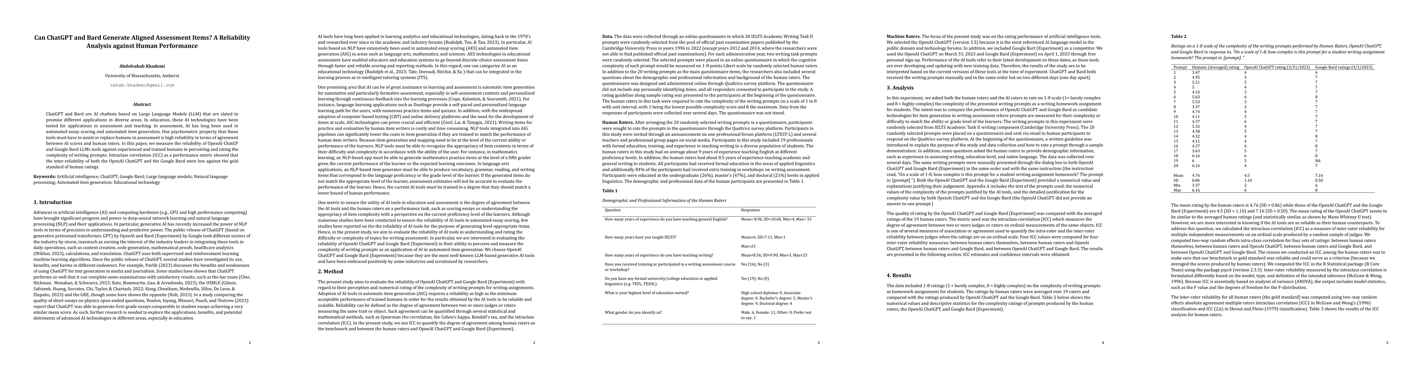 Thumbnail for Can ChatGPT and Bard Generate Aligned Assessment Items? A Reliability
  Analysis against Human Performance