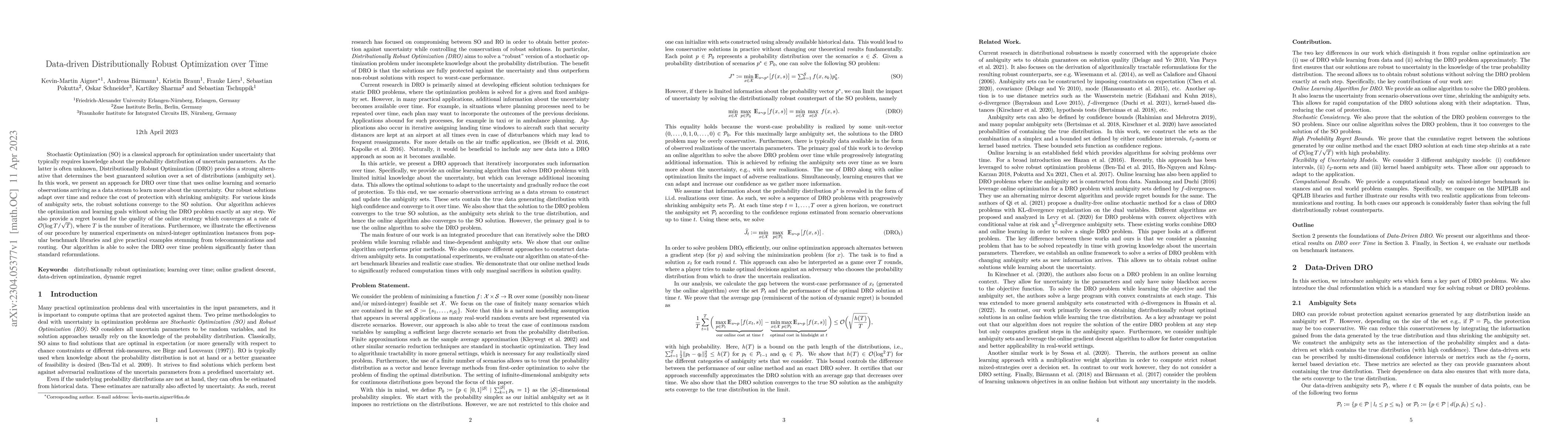 Thumbnail for Data-driven Distributionally Robust Optimization over Time