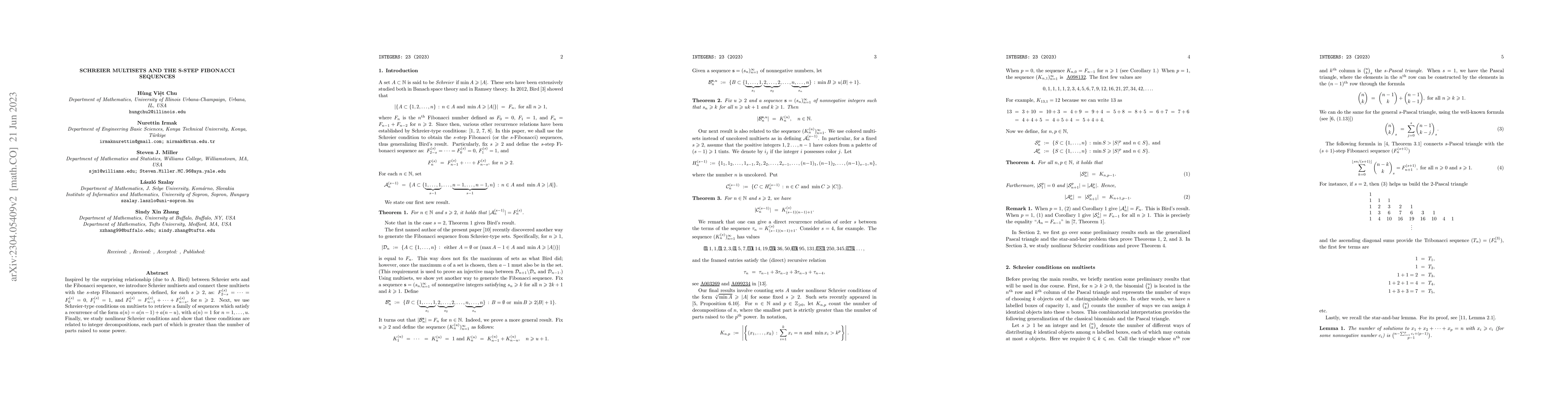 Thumbnail for Schreier Multisets and the $s$-step Fibonacci Sequences