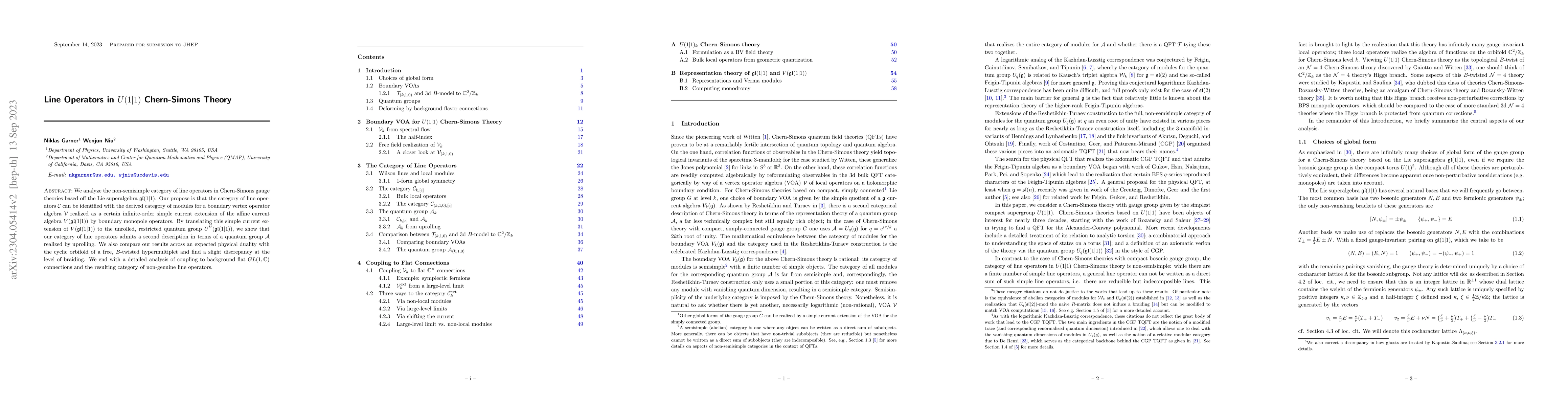 Thumbnail for Line Operators in $U(1|1)$ Chern-Simons Theory