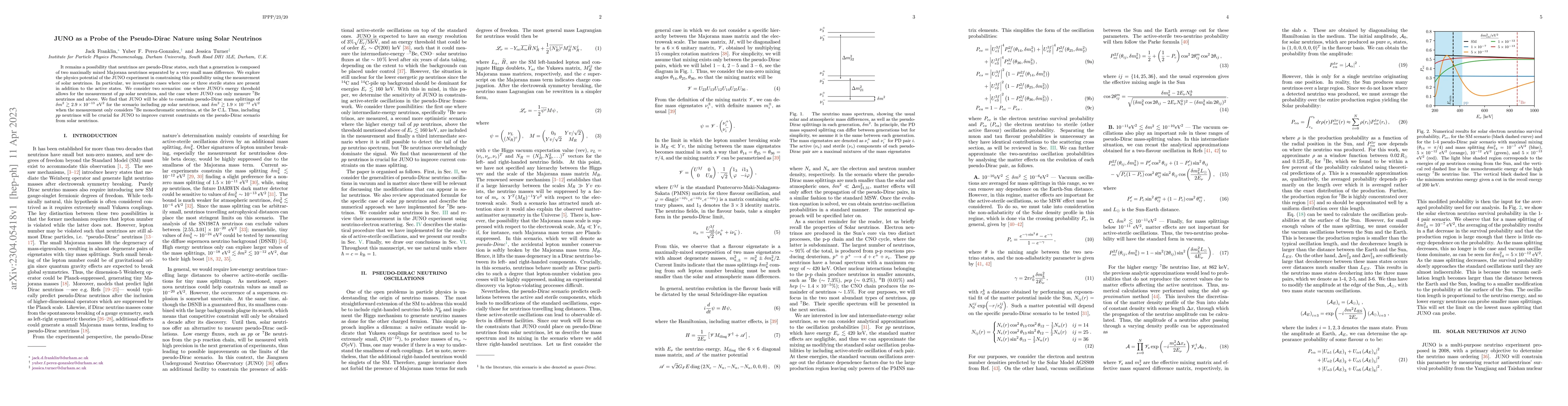 Thumbnail for JUNO as a Probe of the Pseudo-Dirac Nature using Solar Neutrinos