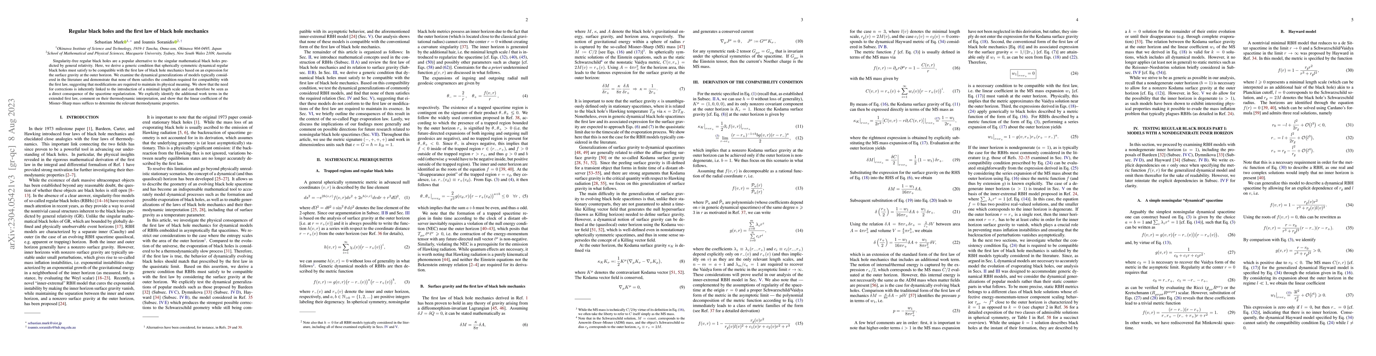 Thumbnail for Regular black holes and the first law of black hole mechanics