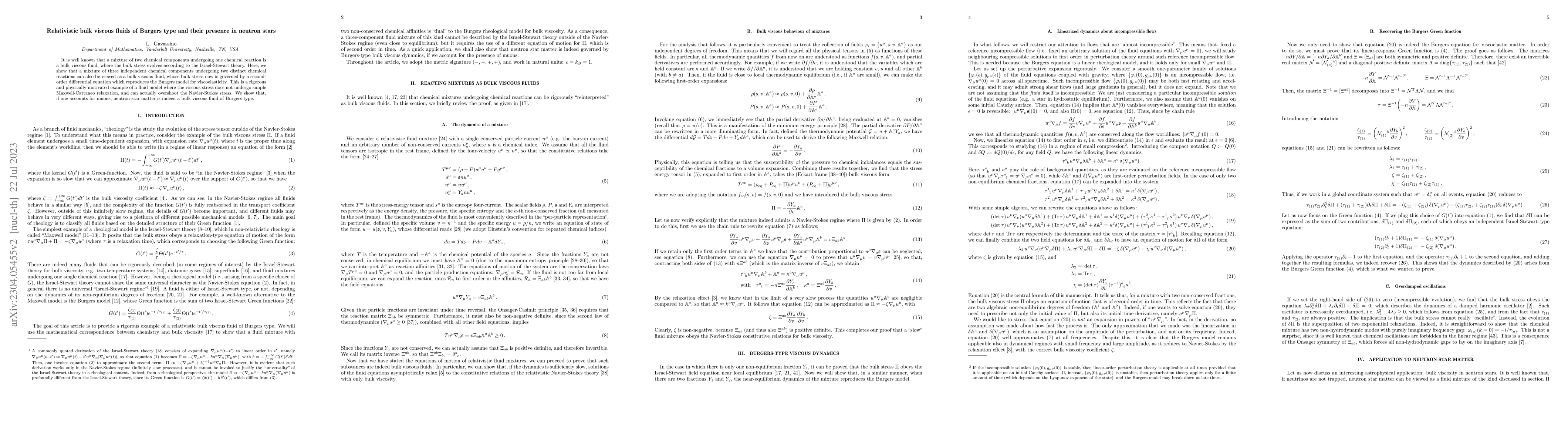 Thumbnail for Relativistic bulk viscous fluids of Burgers type and their presence in
  neutron stars