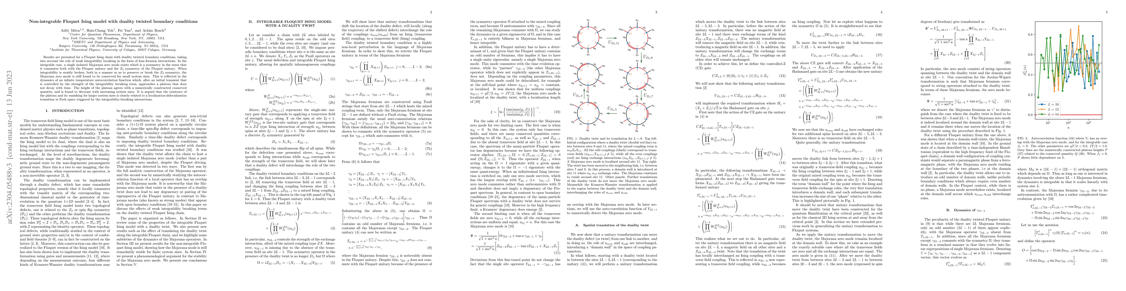 Thumbnail for Non-integrable Floquet Ising model with duality twisted boundary
  conditions