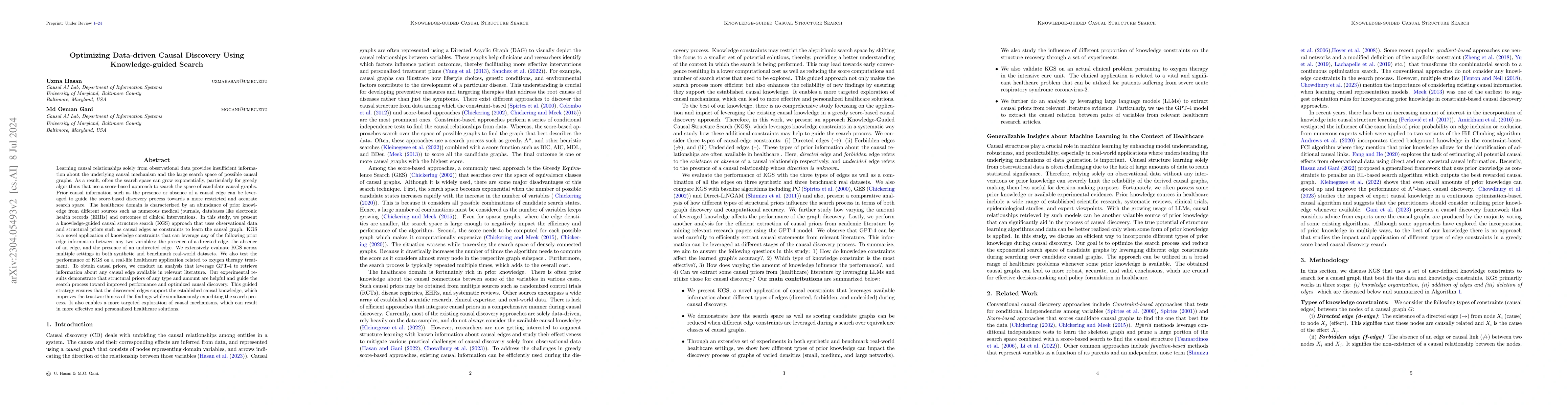 Thumbnail for Optimizing Data-driven Causal Discovery Using Knowledge-guided Search