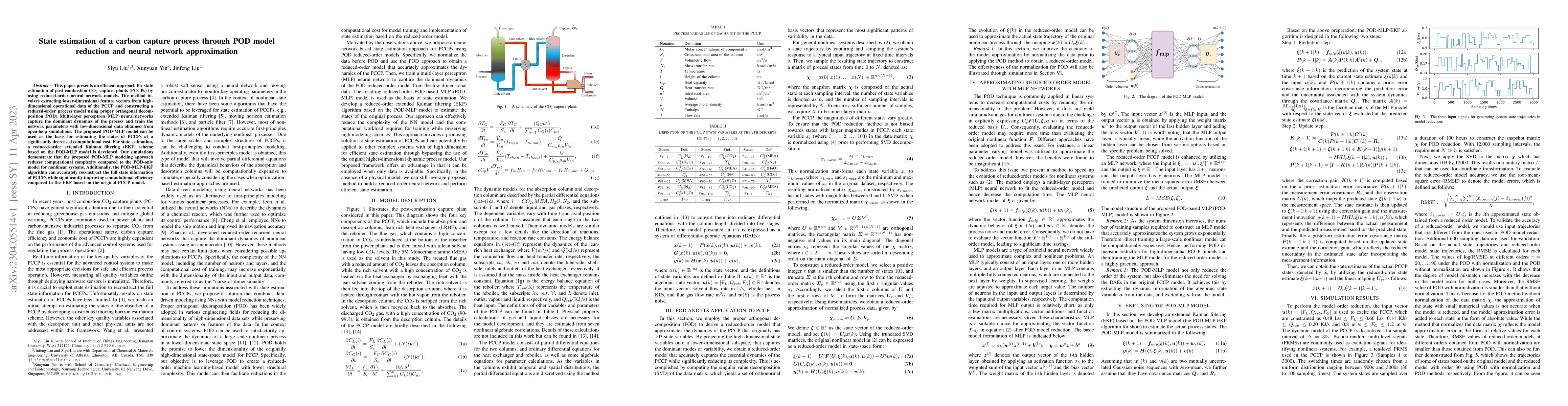 Thumbnail for State estimation of a carbon capture process through POD model reduction
  and neural network approximation
