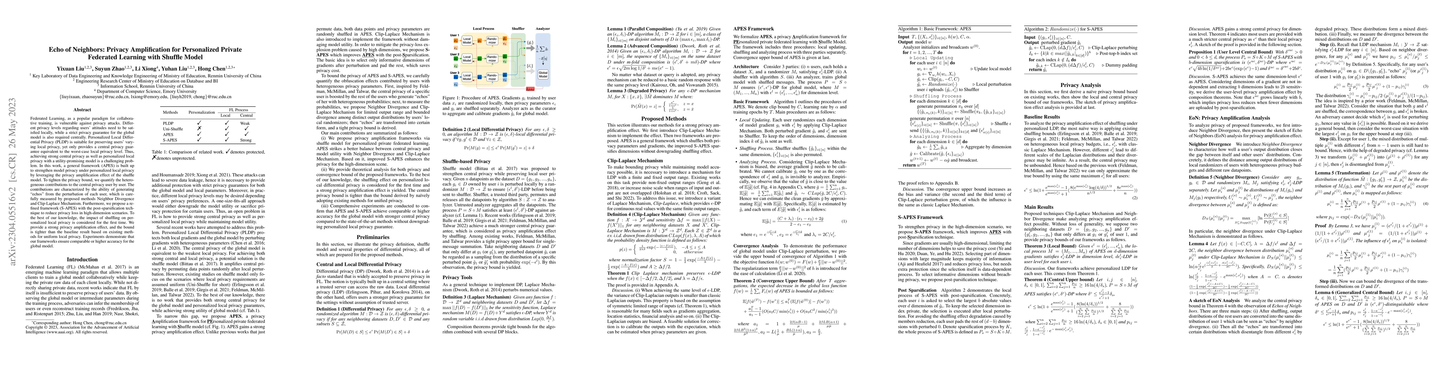 Thumbnail for Echo of Neighbors: Privacy Amplification for Personalized Private
  Federated Learning with Shuffle Model