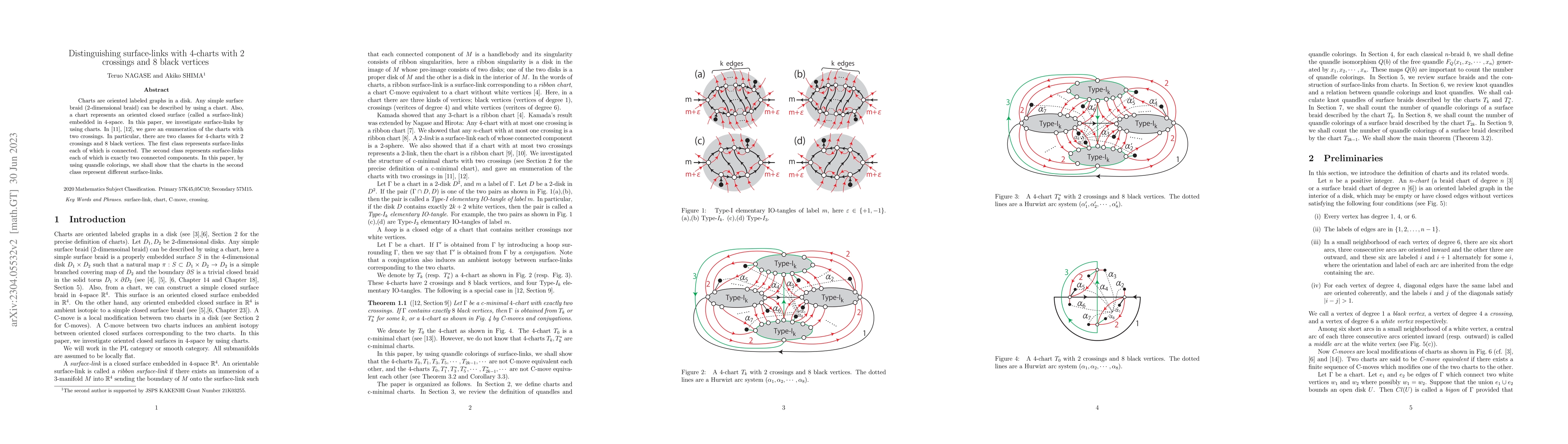 Thumbnail for Distinguishing surface-links with 4-charts with 2 crossings and 8 black
  vertices