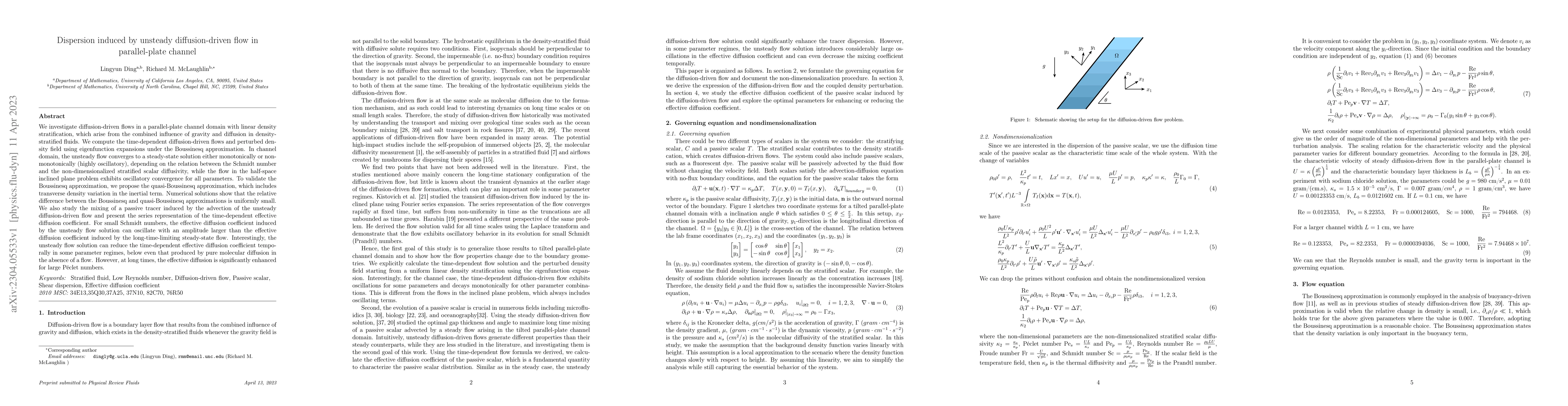 Thumbnail for Dispersion induced by unsteady diffusion-driven flow in parallel-plate
  channel