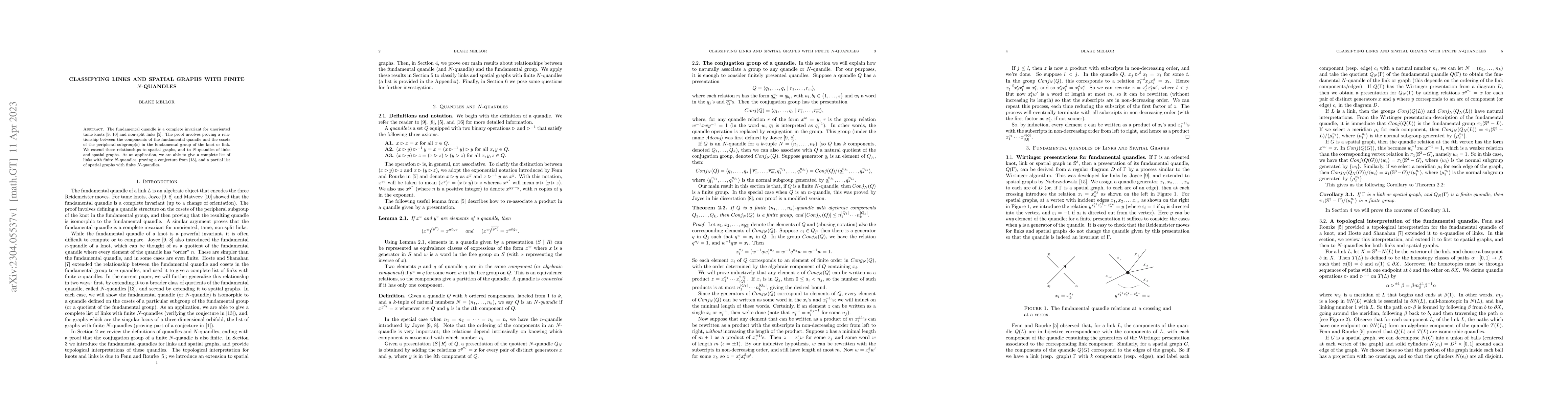 Thumbnail for Classifying links and spatial graphs with finite $N$-quandles