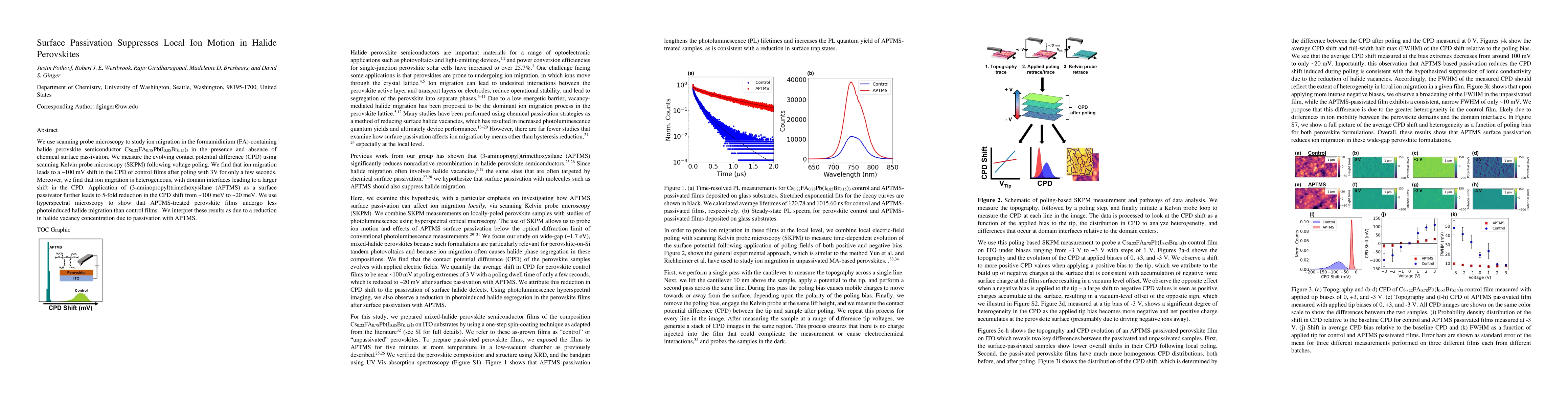 Thumbnail for Surface Passivation Suppresses Local Ion Motion in Halide Perovskites