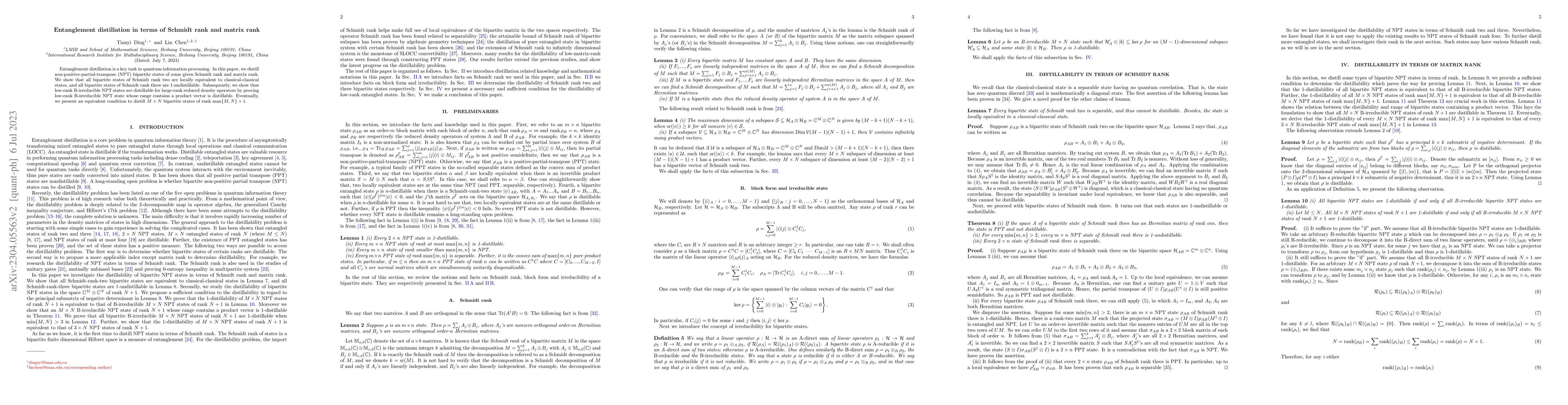 Thumbnail for Entanglement distillation in terms of Schmidt rank and matrix rank