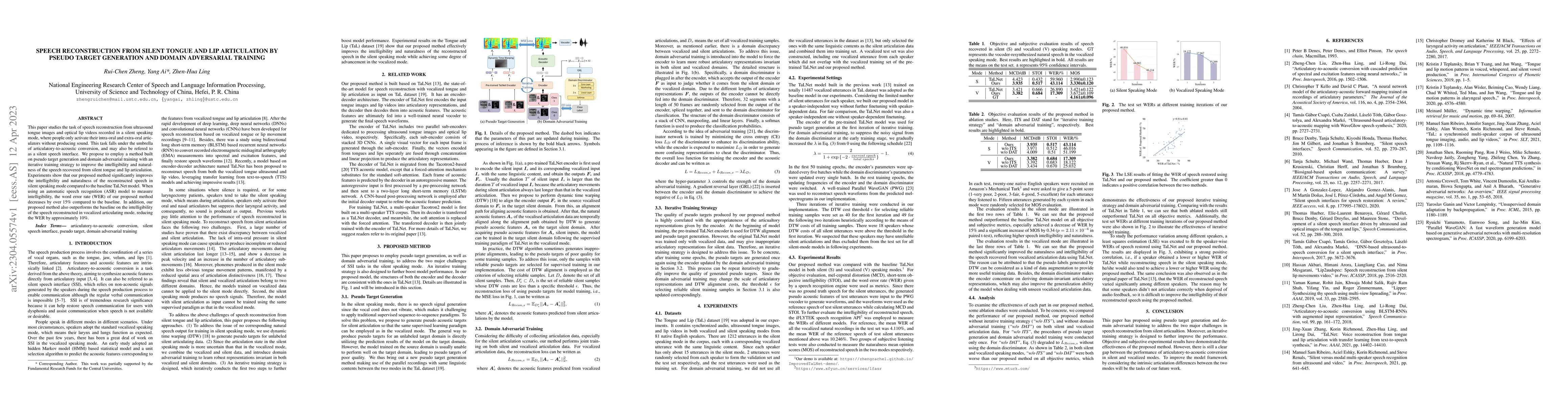 Thumbnail for Speech Reconstruction from Silent Tongue and Lip Articulation By Pseudo
  Target Generation and Domain Adversarial Training