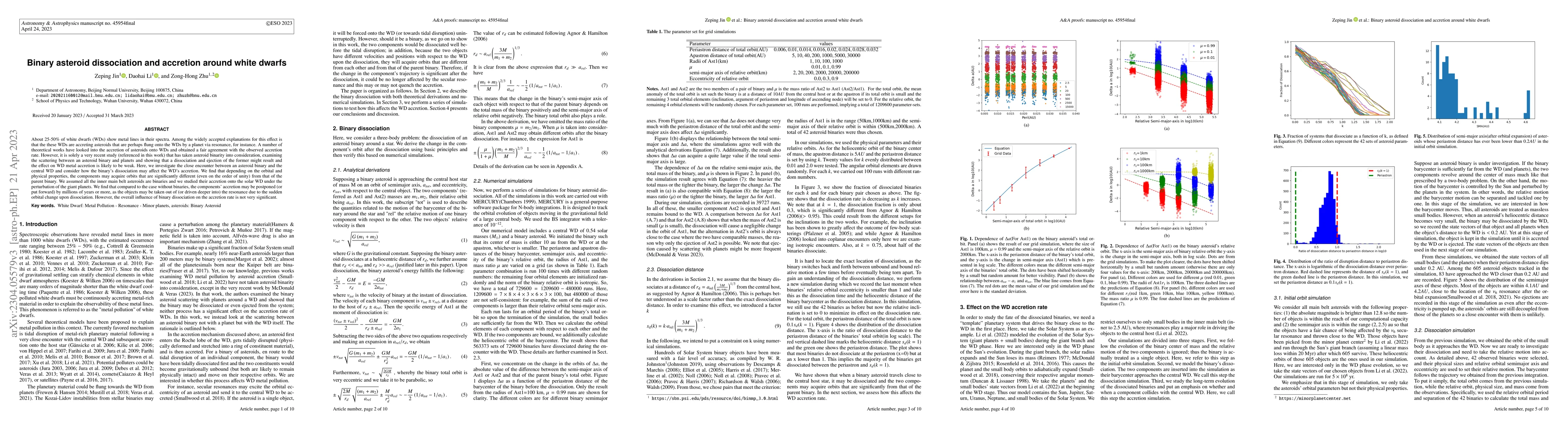 Thumbnail for Binary asteroid dissociation and accretion around white dwarfs