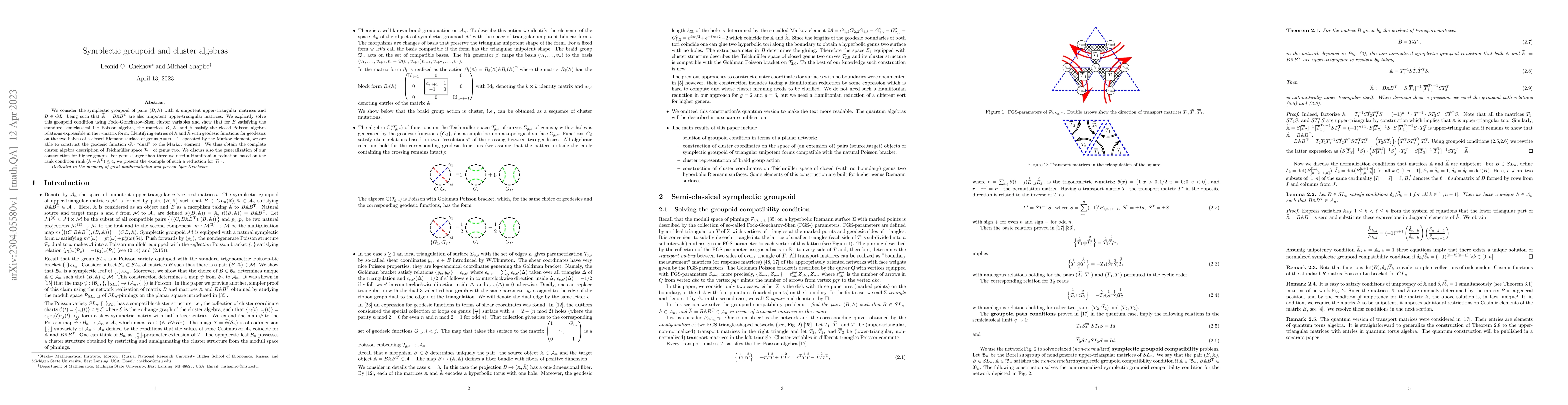 Thumbnail for Symplectic groupoid and cluster algebras