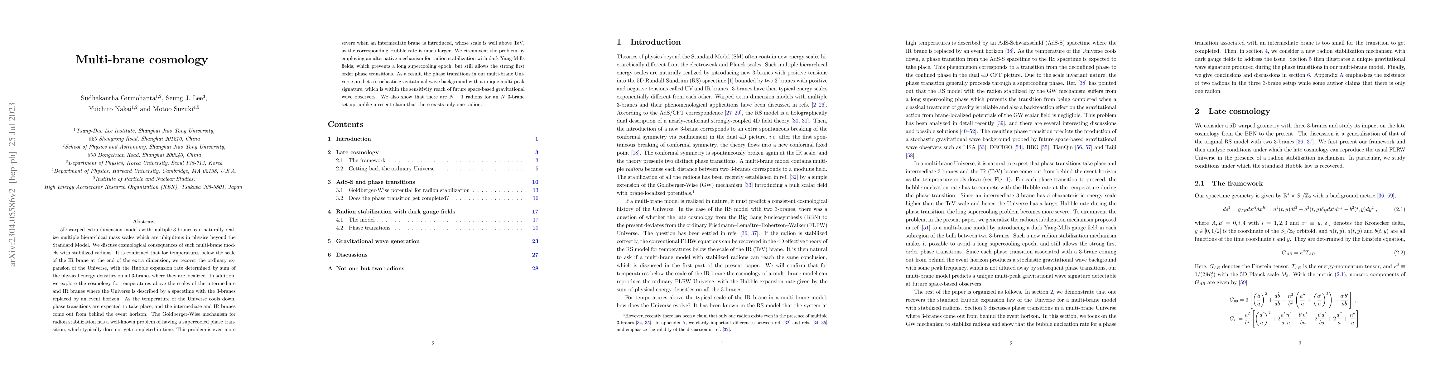 Thumbnail for Multi-brane cosmology