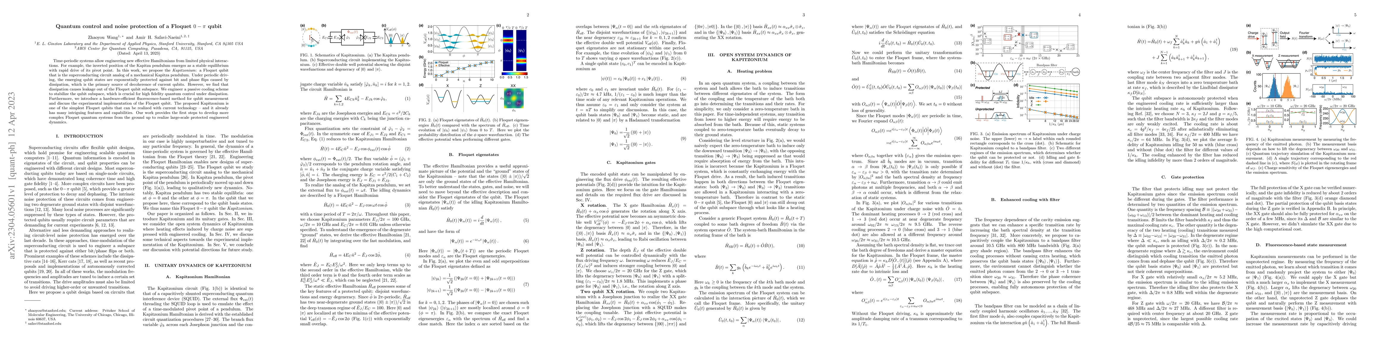 Thumbnail for Quantum control and noise protection of a Floquet $0-\pi$ qubit