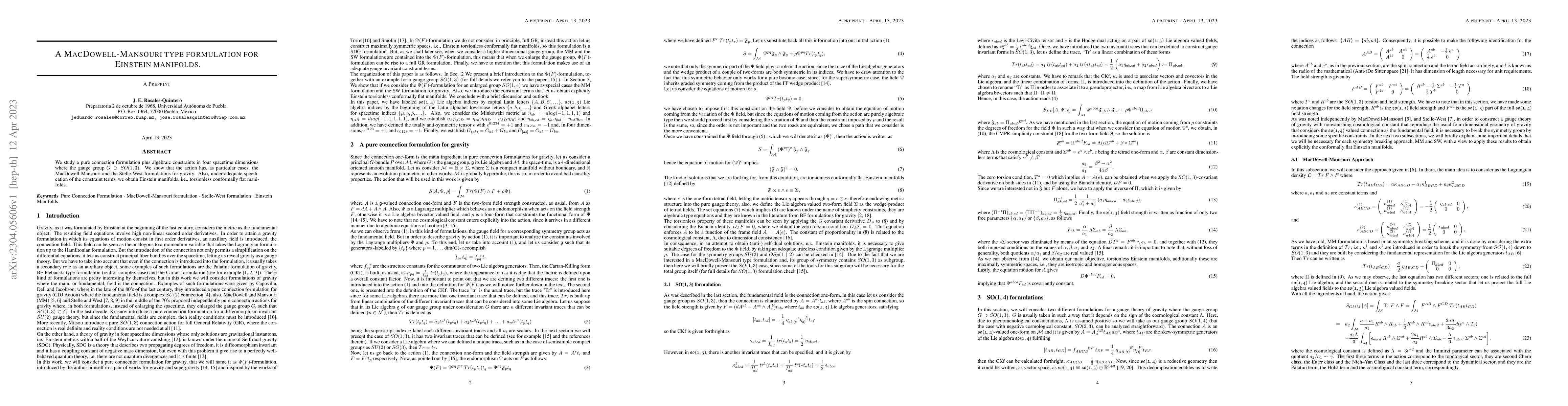Thumbnail for A MacDowell-Mansouri type formulation for Einstein manifolds