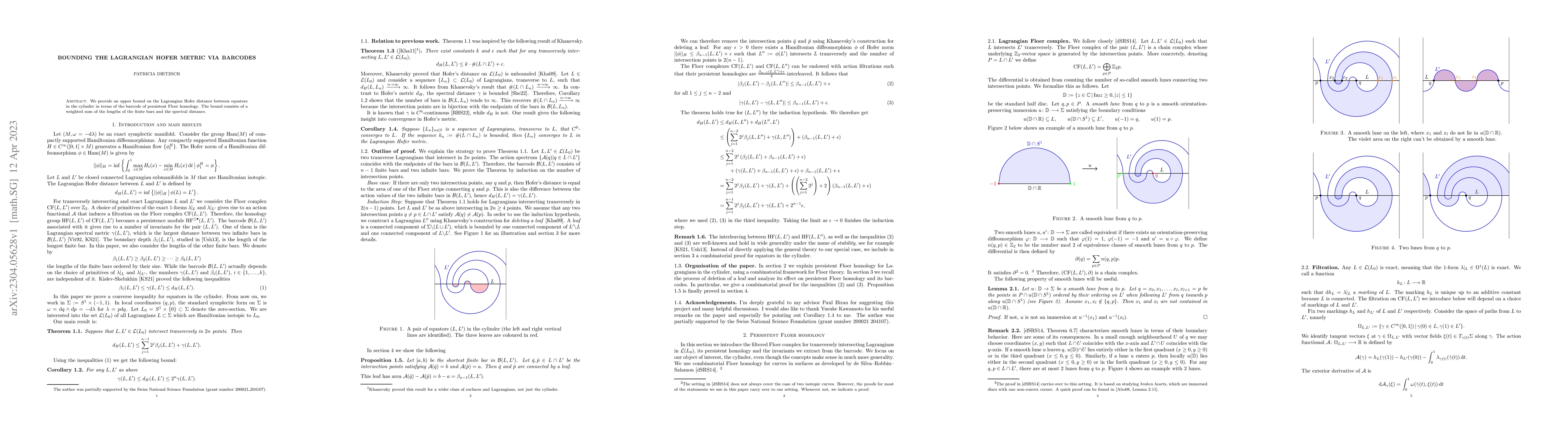 Thumbnail for Bounding the Lagrangian Hofer metric via barcodes