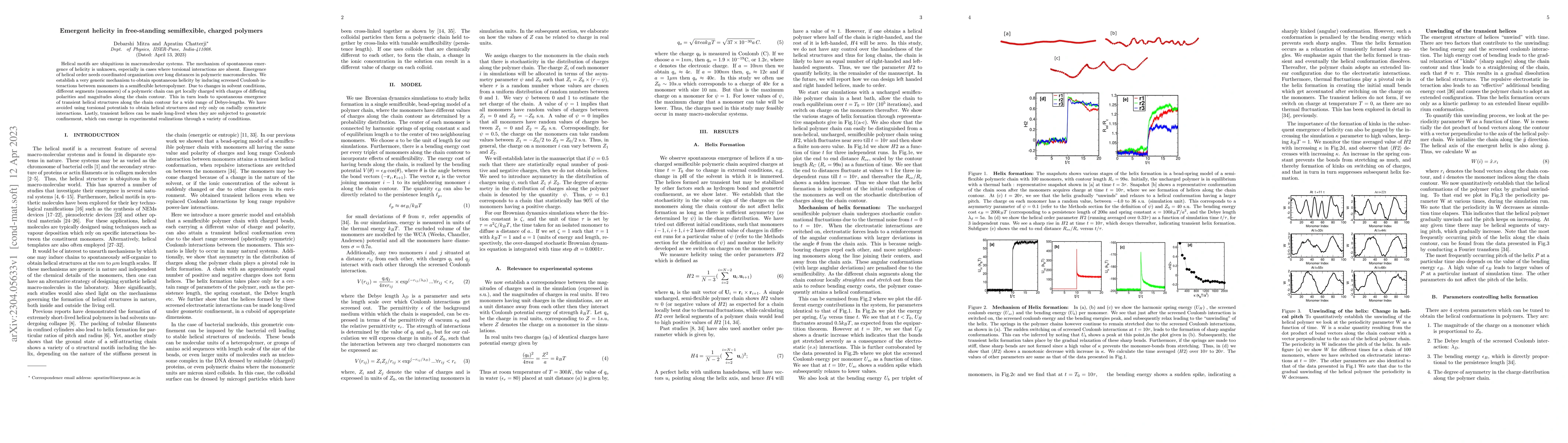 Thumbnail for Emergent helicity in free-standing semiflexible, charged polymers