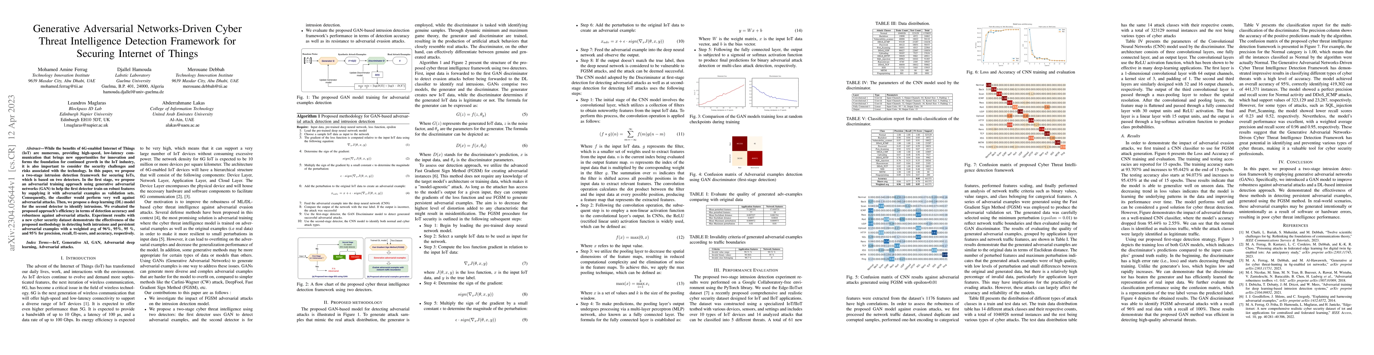 Thumbnail for Generative Adversarial Networks-Driven Cyber Threat Intelligence
  Detection Framework for Securing Internet of Things