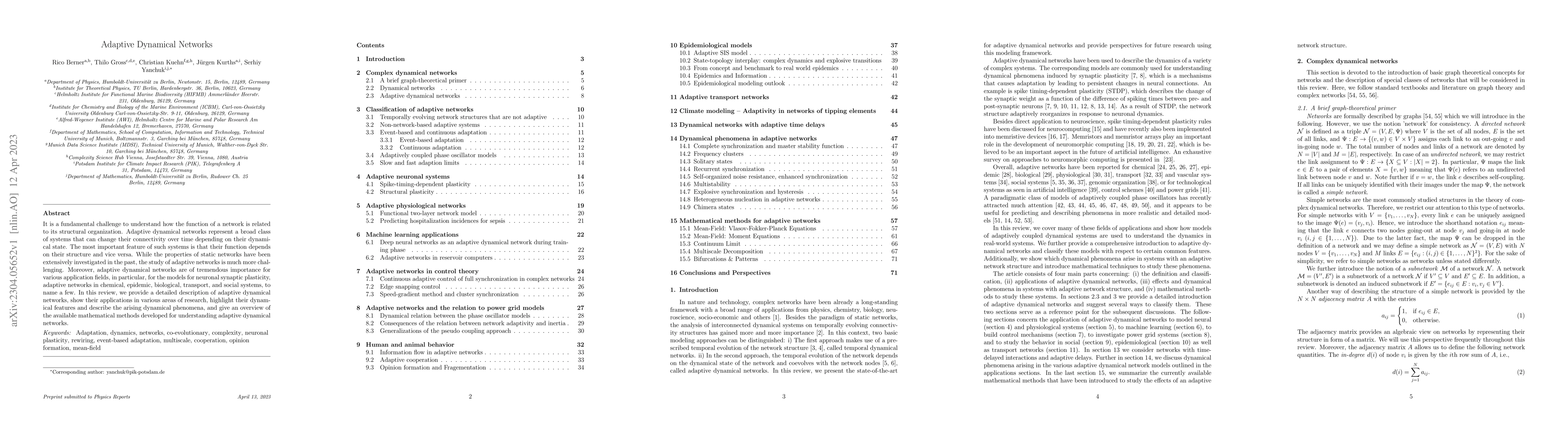 Thumbnail for Adaptive Dynamical Networks