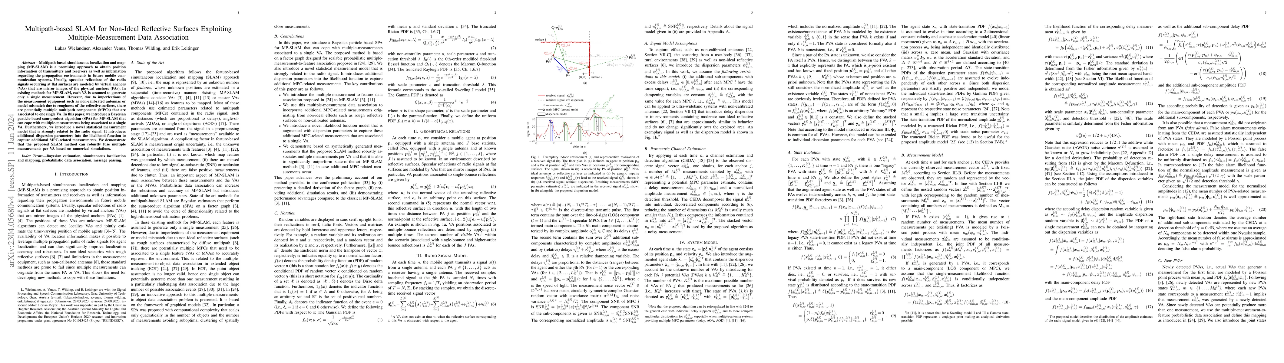 Thumbnail for Multipath-based SLAM for Non-Ideal Reflective Surfaces Exploiting
  Multiple-Measurement Data Association