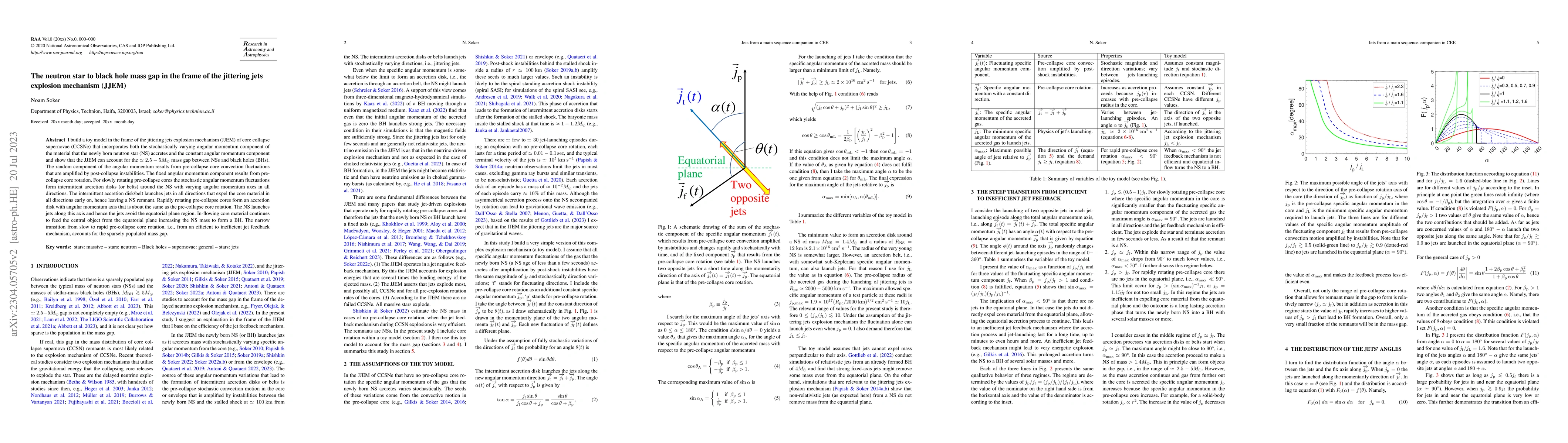 Thumbnail for The neutron star to black hole mass gap in the frame of the jittering
  jets explosion mechanism (JJEM)
