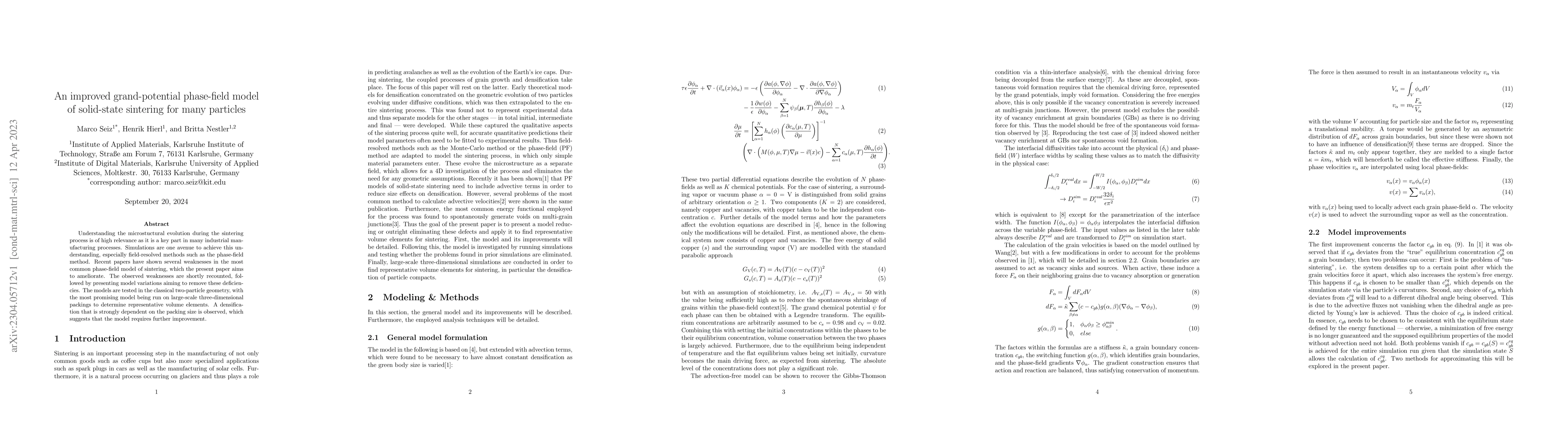 Thumbnail for An improved grand-potential phase-field model of solid-state sintering
  for many particles