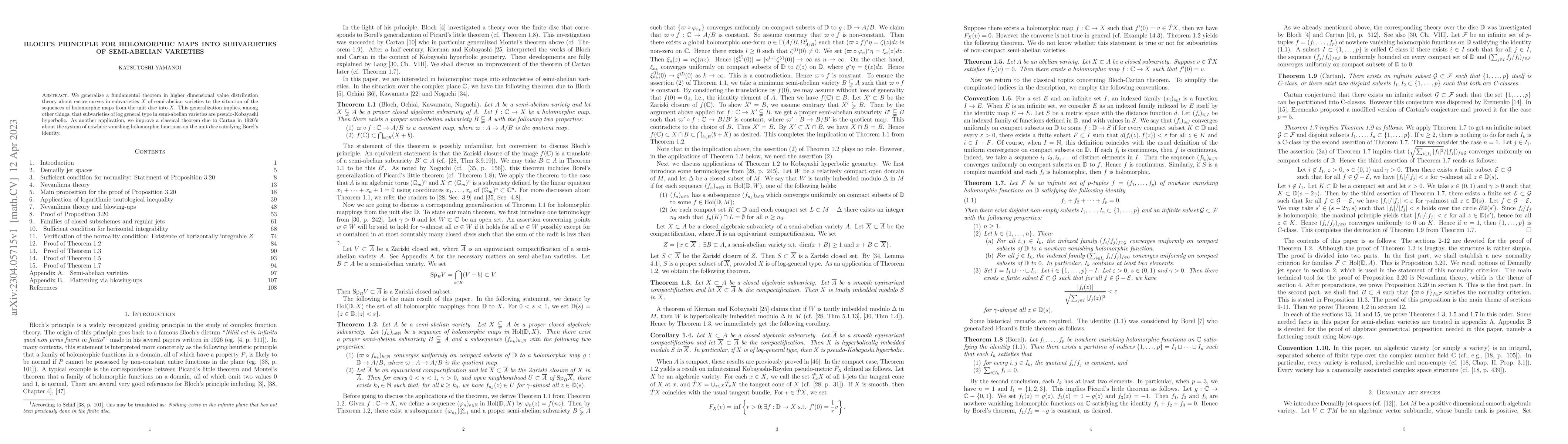 Thumbnail for Bloch's principle for holomorphic maps into subvarieties of semi-abelian
  varieties