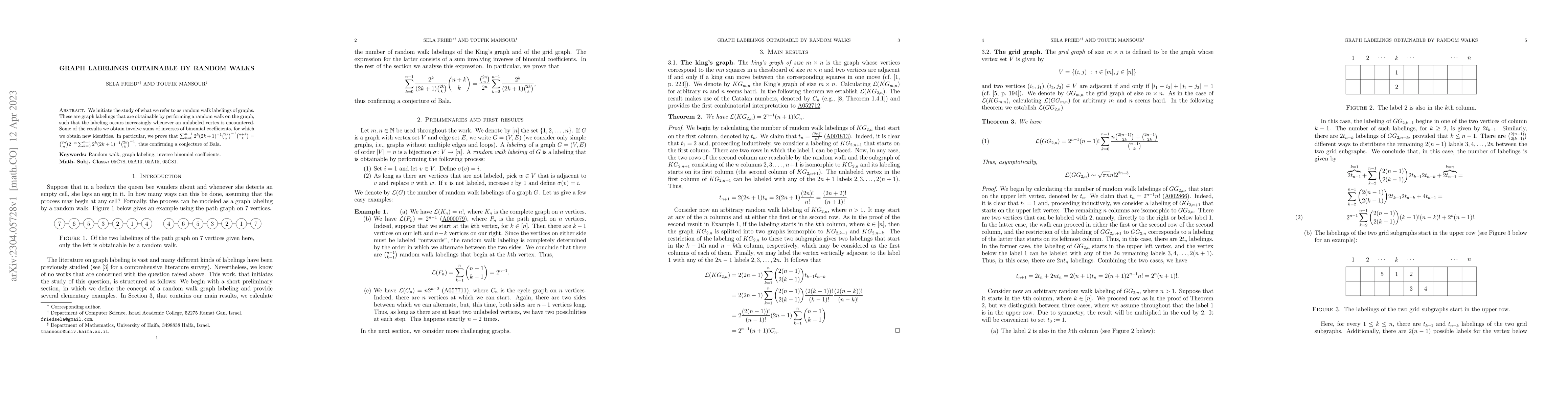 Thumbnail for Graph Labelings Obtainable by Random Walks