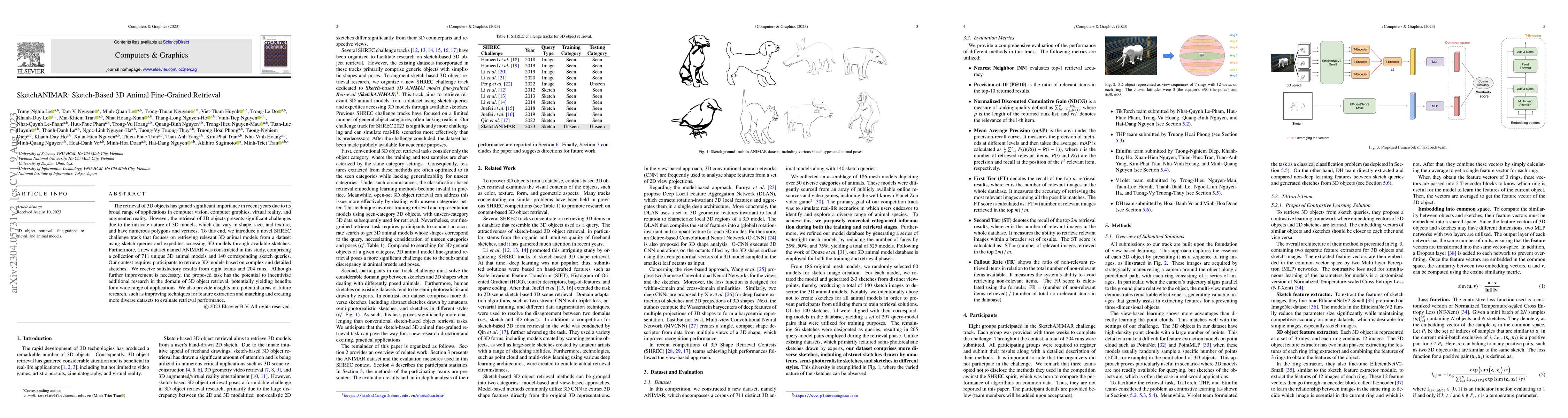 Thumbnail for SketchANIMAR: Sketch-based 3D Animal Fine-Grained Retrieval