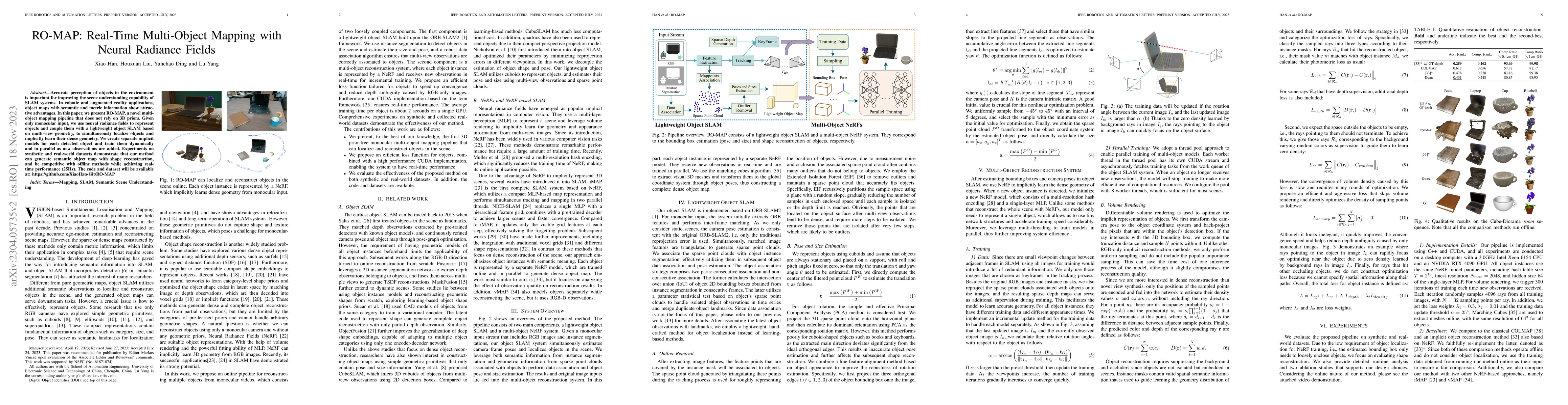 Thumbnail for RO-MAP: Real-Time Multi-Object Mapping with Neural Radiance Fields