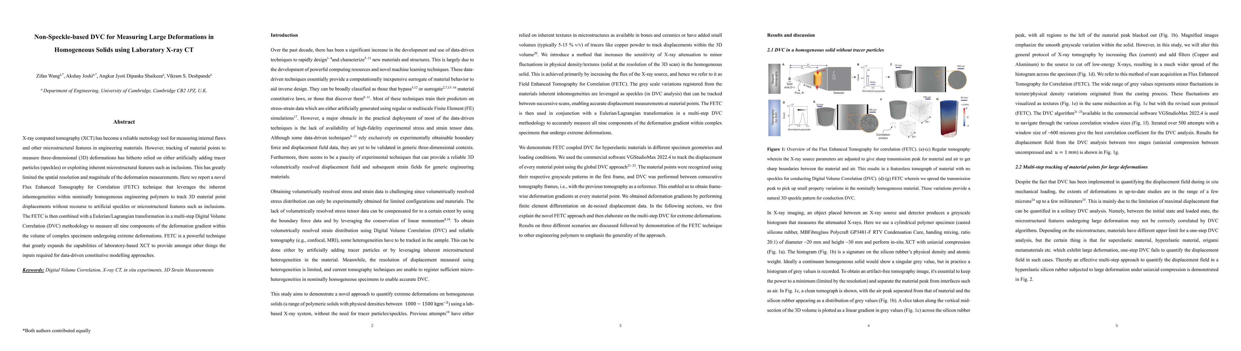Thumbnail for Non-Speckle-based DVC for Measuring Large Deformations in Homogeneous
  Solids using Laboratory X-ray CT