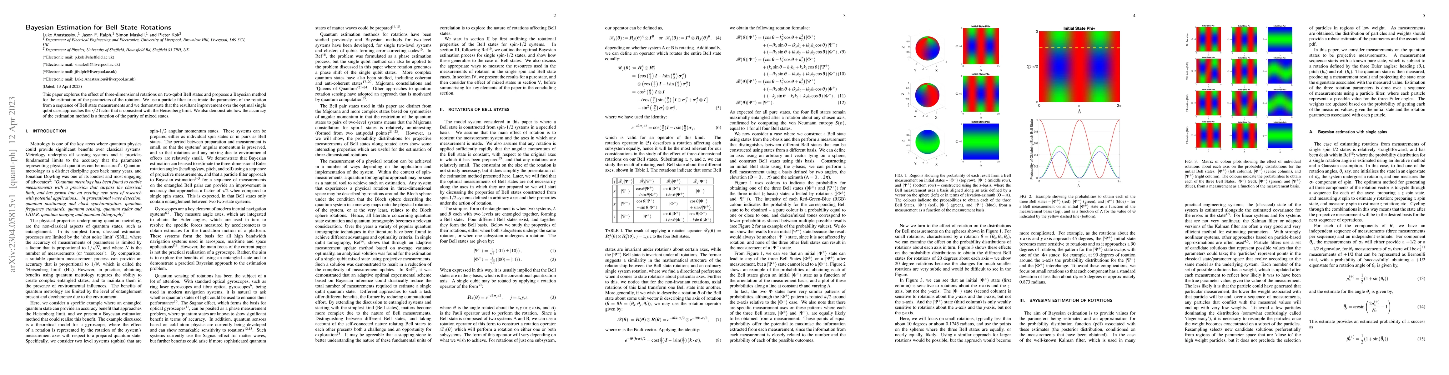 Thumbnail for Bayesian Estimation for Bell State Rotations