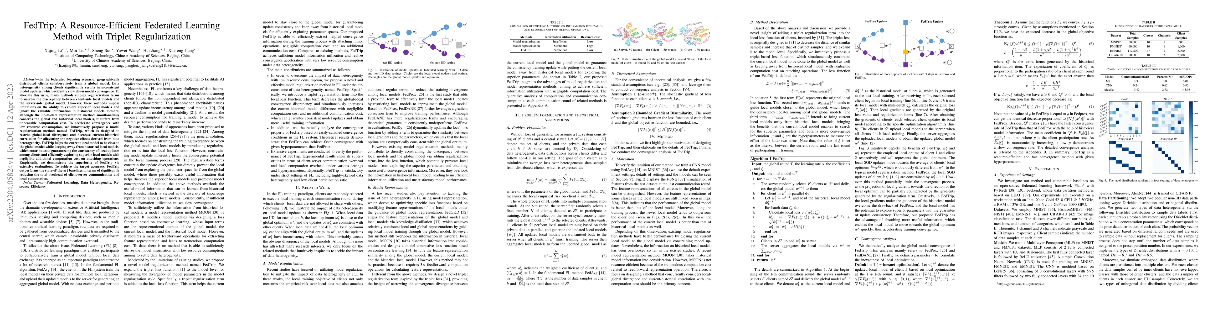 Thumbnail for FedTrip: A Resource-Efficient Federated Learning Method with Triplet
  Regularization