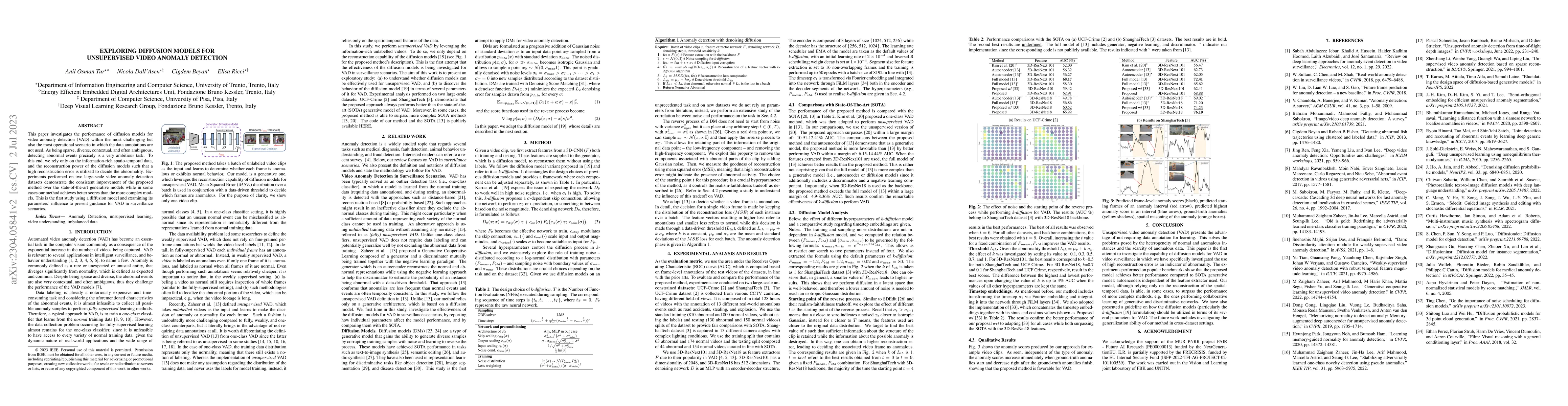 Thumbnail for Exploring Diffusion Models for Unsupervised Video Anomaly Detection