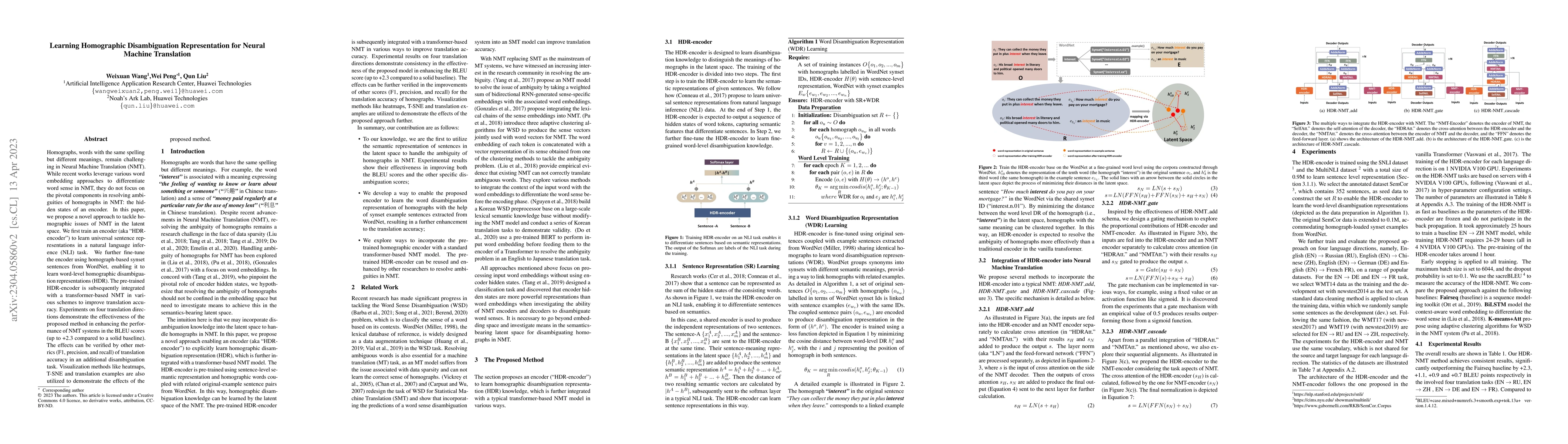 Thumbnail for Learning Homographic Disambiguation Representation for Neural Machine
  Translation