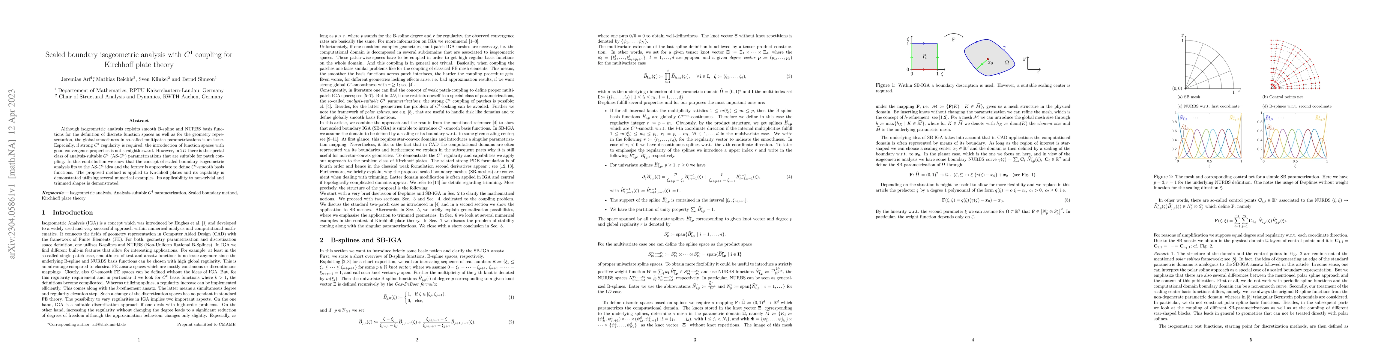 Thumbnail for Scaled boundary isogeometric analysis with C1 coupling for Kirchhoff
  plate theory