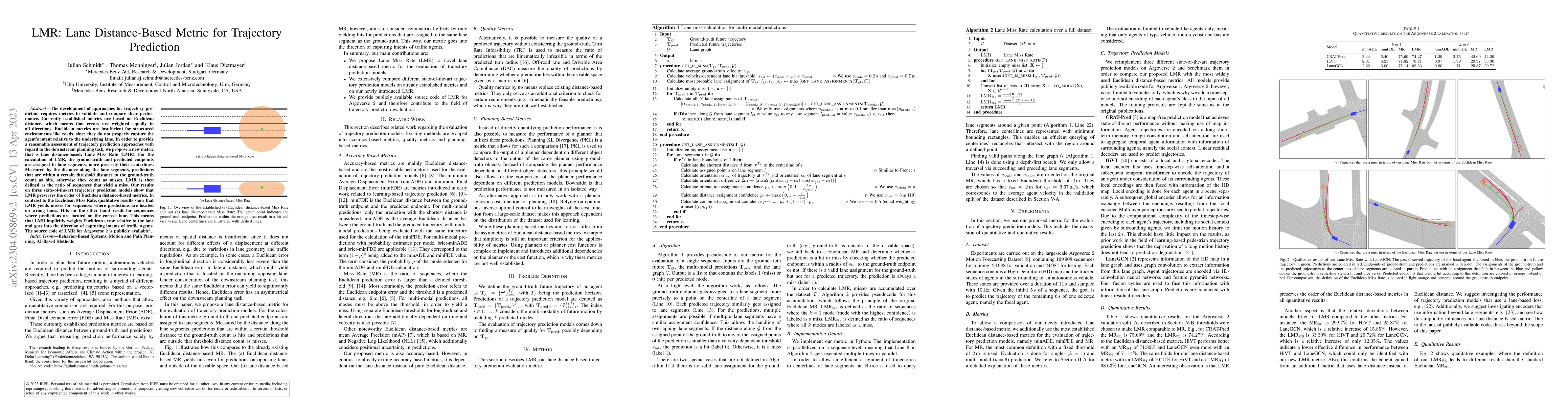Thumbnail for LMR: Lane Distance-Based Metric for Trajectory Prediction