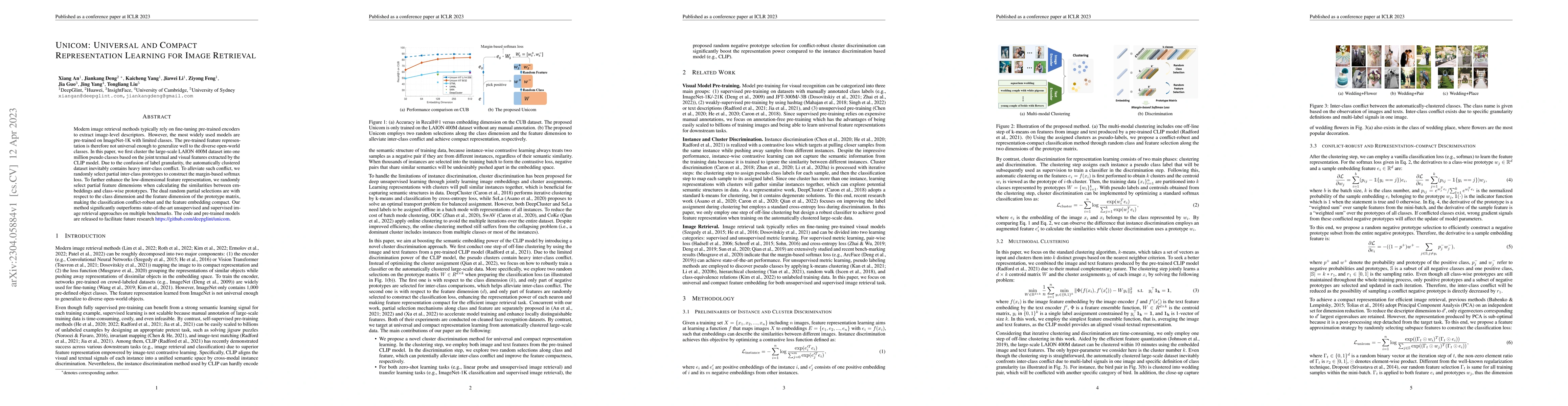 Thumbnail for Unicom: Universal and Compact Representation Learning for Image
  Retrieval