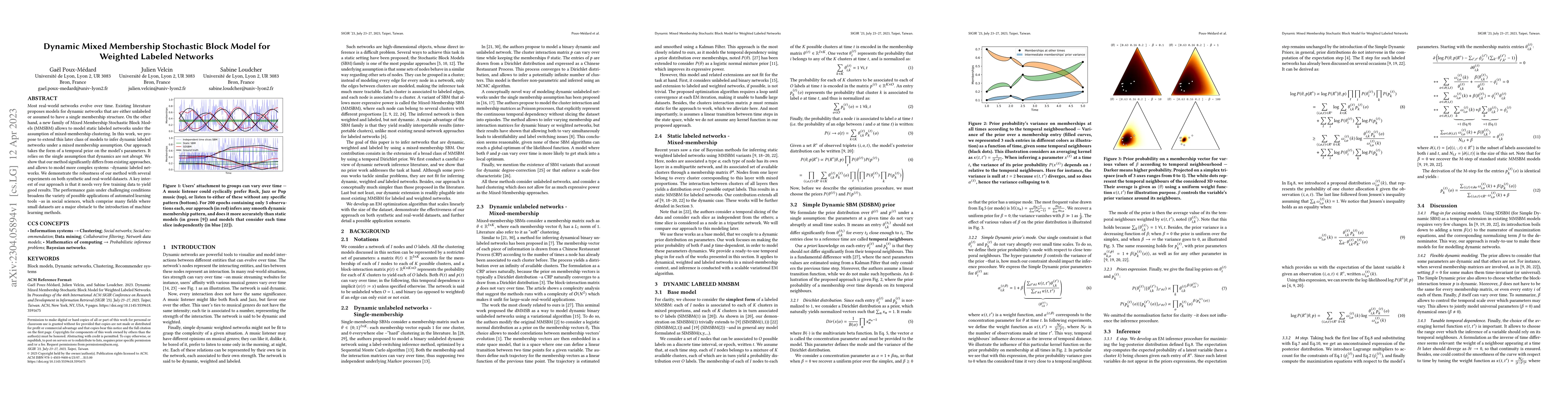 Thumbnail for Dynamic Mixed Membership Stochastic Block Model for Weighted Labeled
  Networks