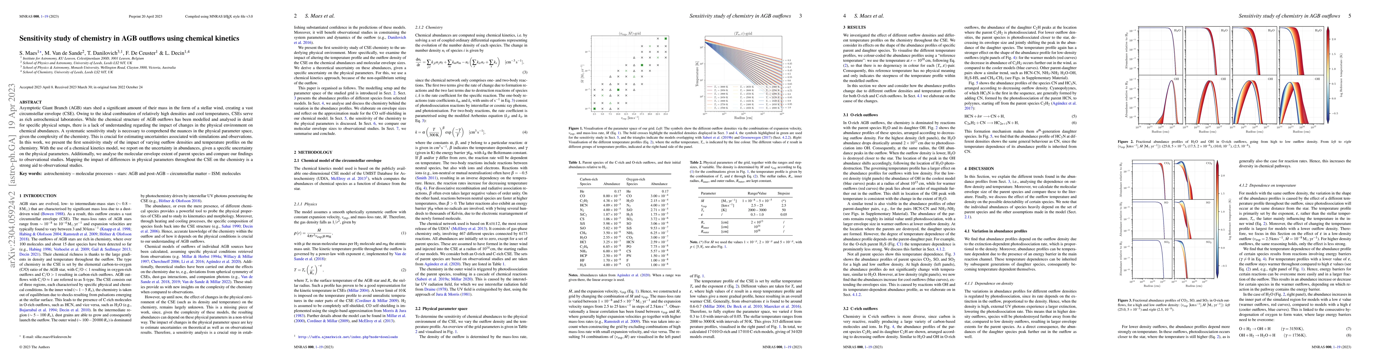 Thumbnail for Sensitivity study of chemistry in AGB outflows using chemical kinetics