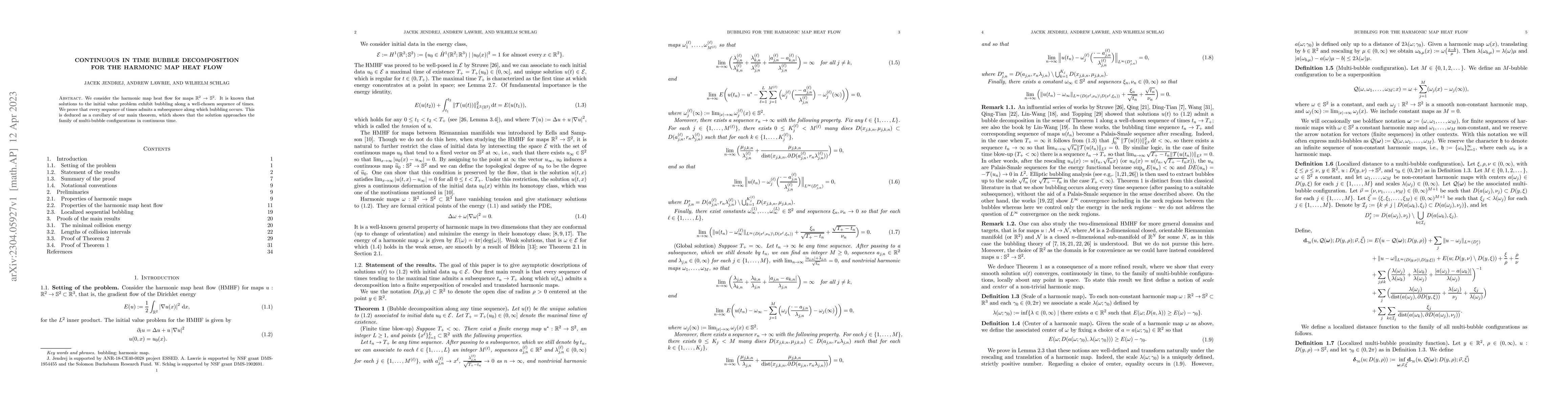 Thumbnail for Continuous in time bubble decomposition for the harmonic map heat flow
