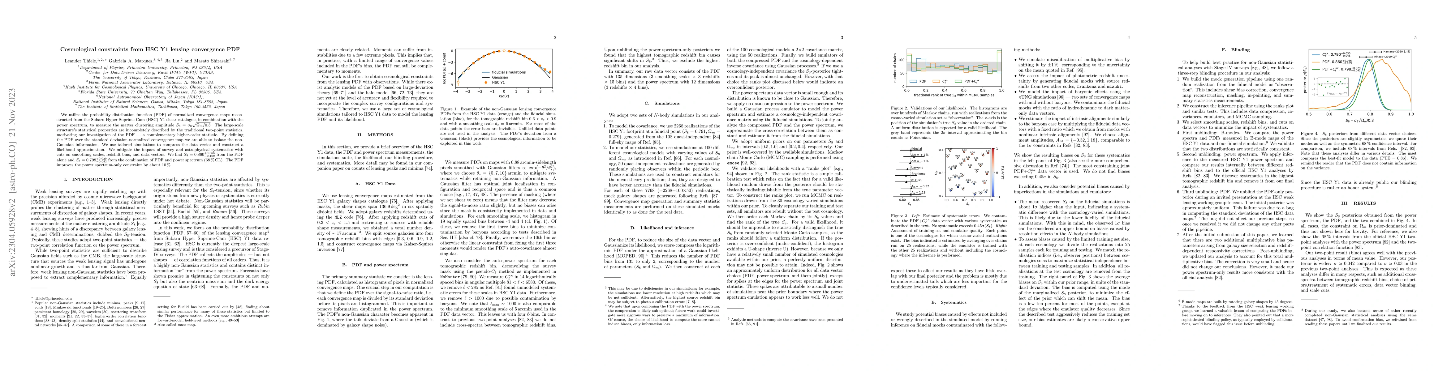 Thumbnail for Cosmological constraints from HSC Y1 lensing convergence PDF
