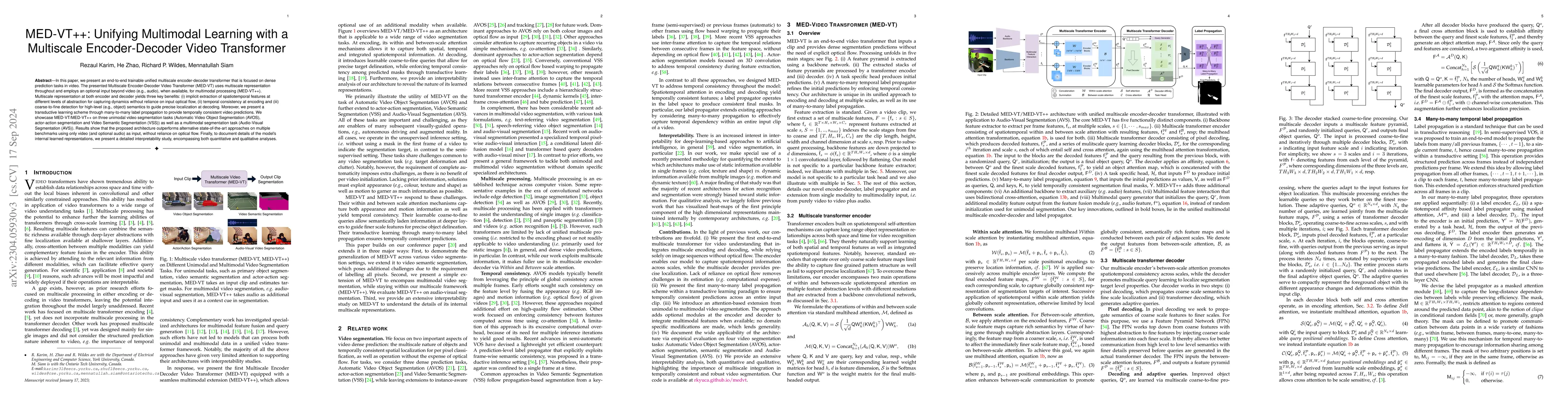 Thumbnail for A Unified Multiscale Encoder-Decoder Transformer for Video Segmentation
