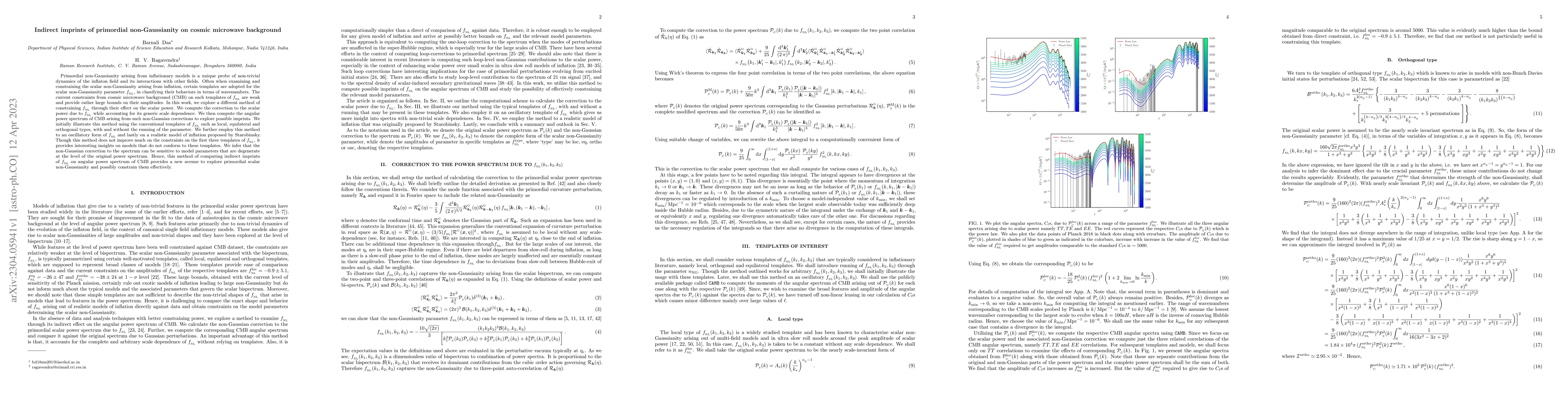Thumbnail for Indirect imprints of primordial non-Gaussianity on cosmic microwave
  background